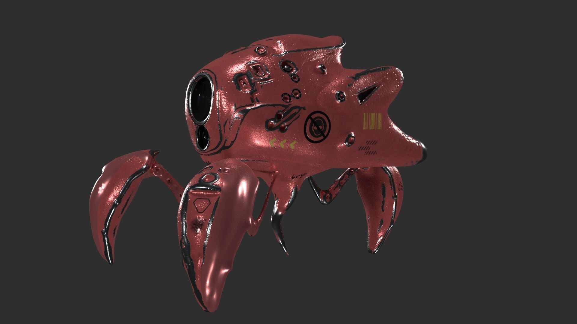 Robo Spider Scifi Low-poly 3D model_38