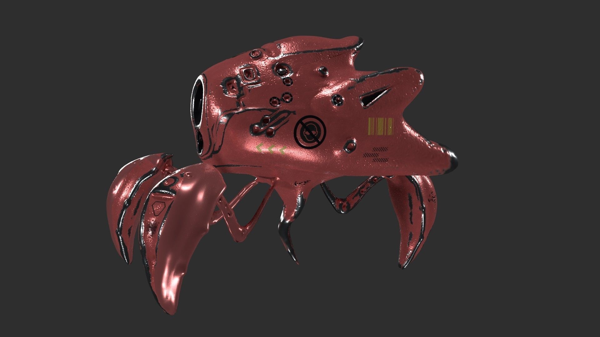 Robo Spider Scifi Low-poly 3D model_36