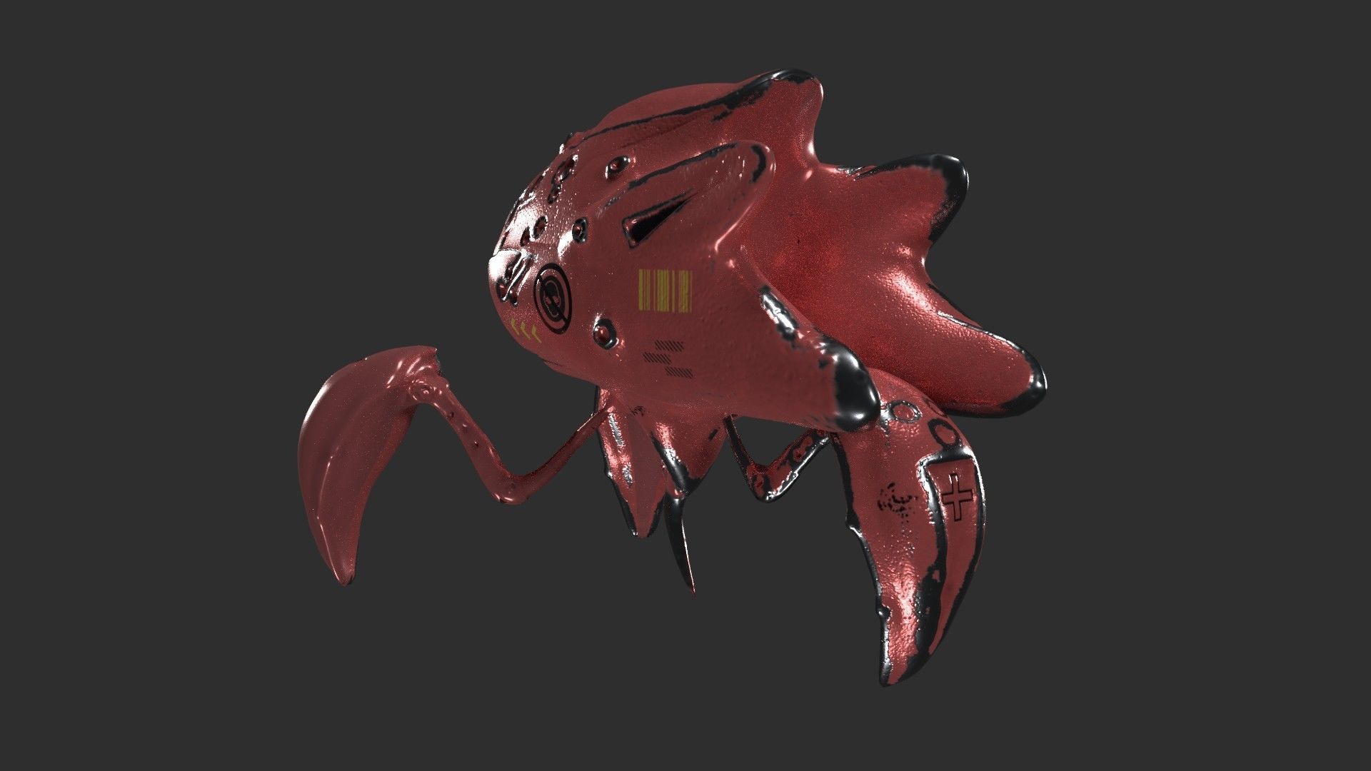 Robo Spider Scifi Low-poly 3D model_26