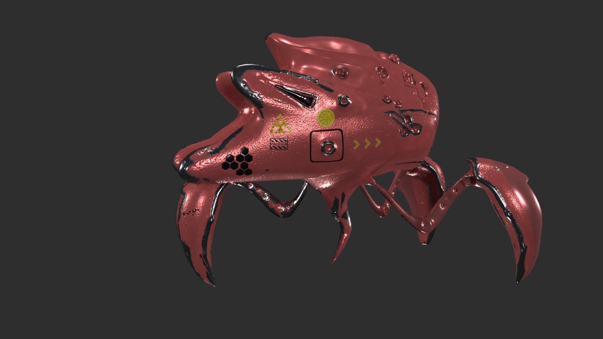 Robo Spider Scifi Low-poly 3D model_9
