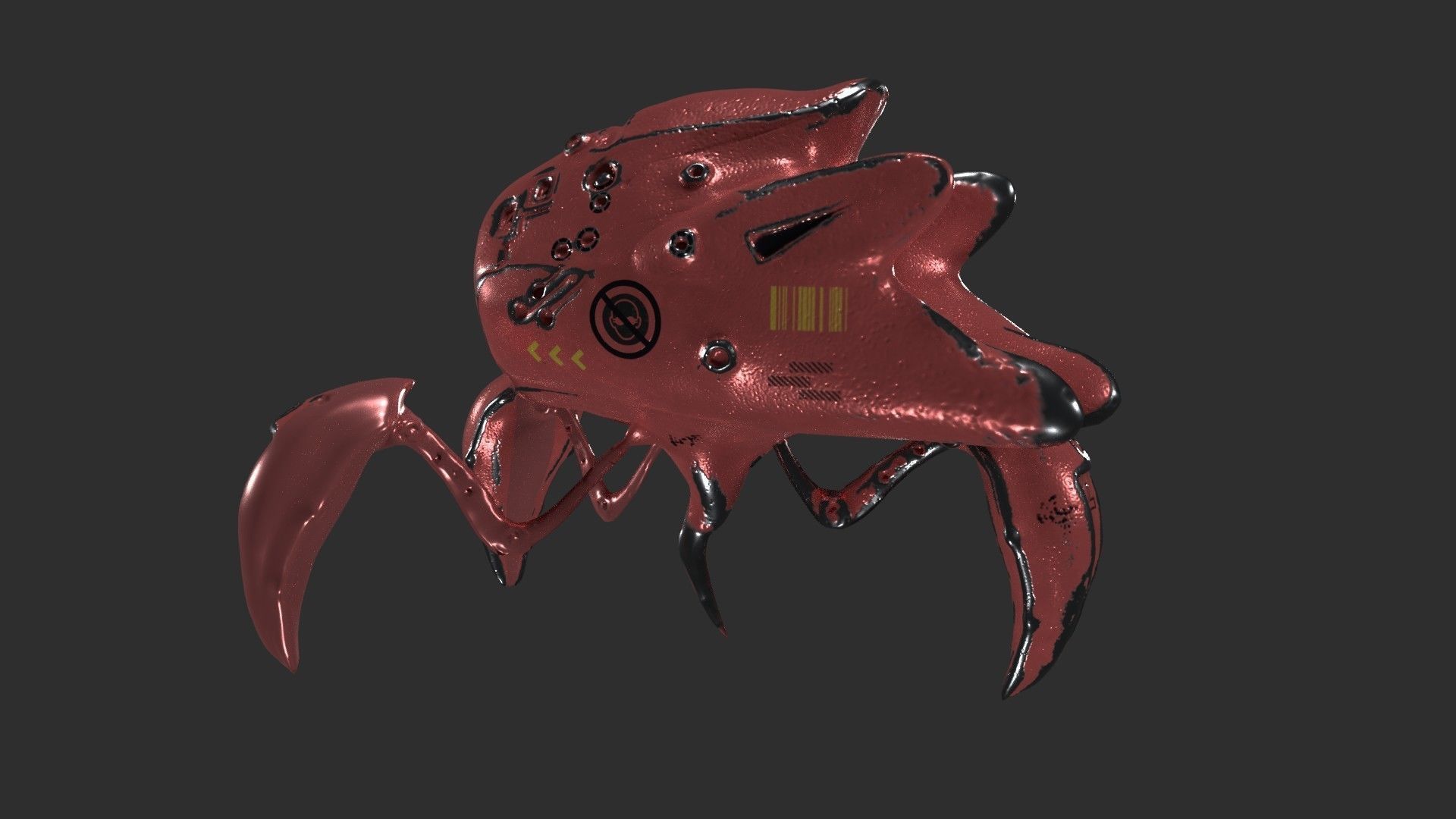 Robo Spider Scifi Low-poly 3D model_30