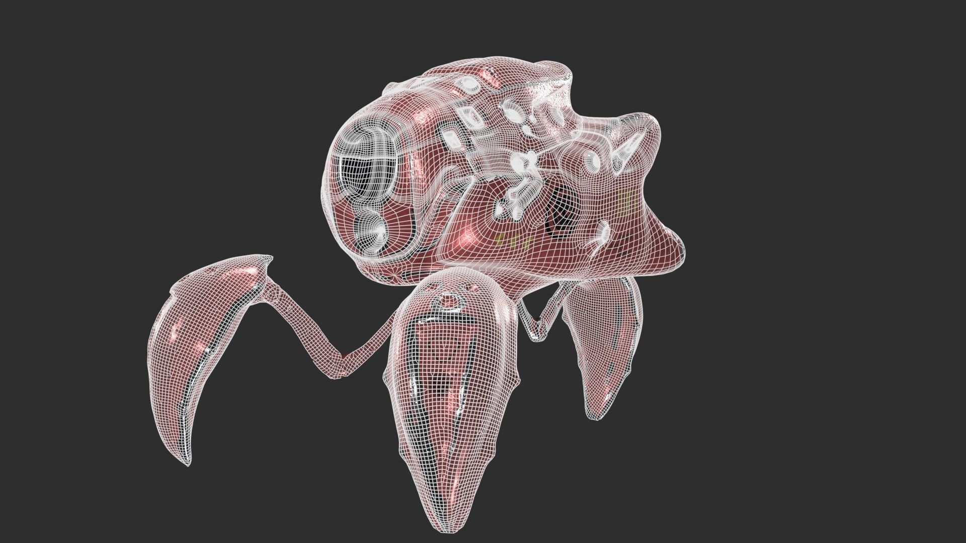 Robo Spider Scifi Low-poly 3D model_41
