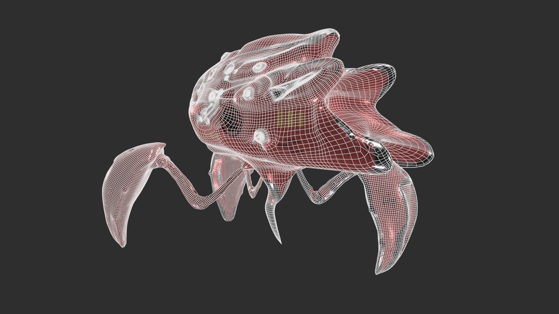 Robo Spider Scifi Low-poly 3D model_29