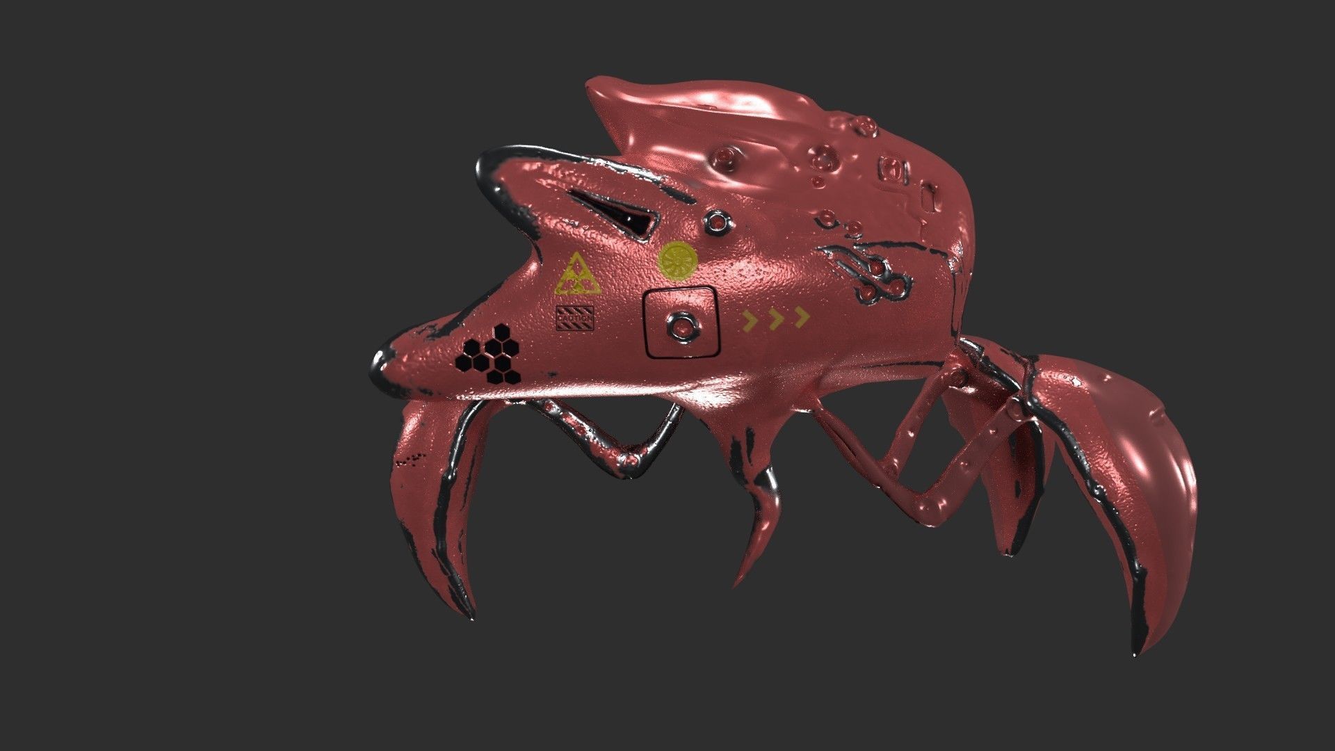 Robo Spider Scifi Low-poly 3D model_7