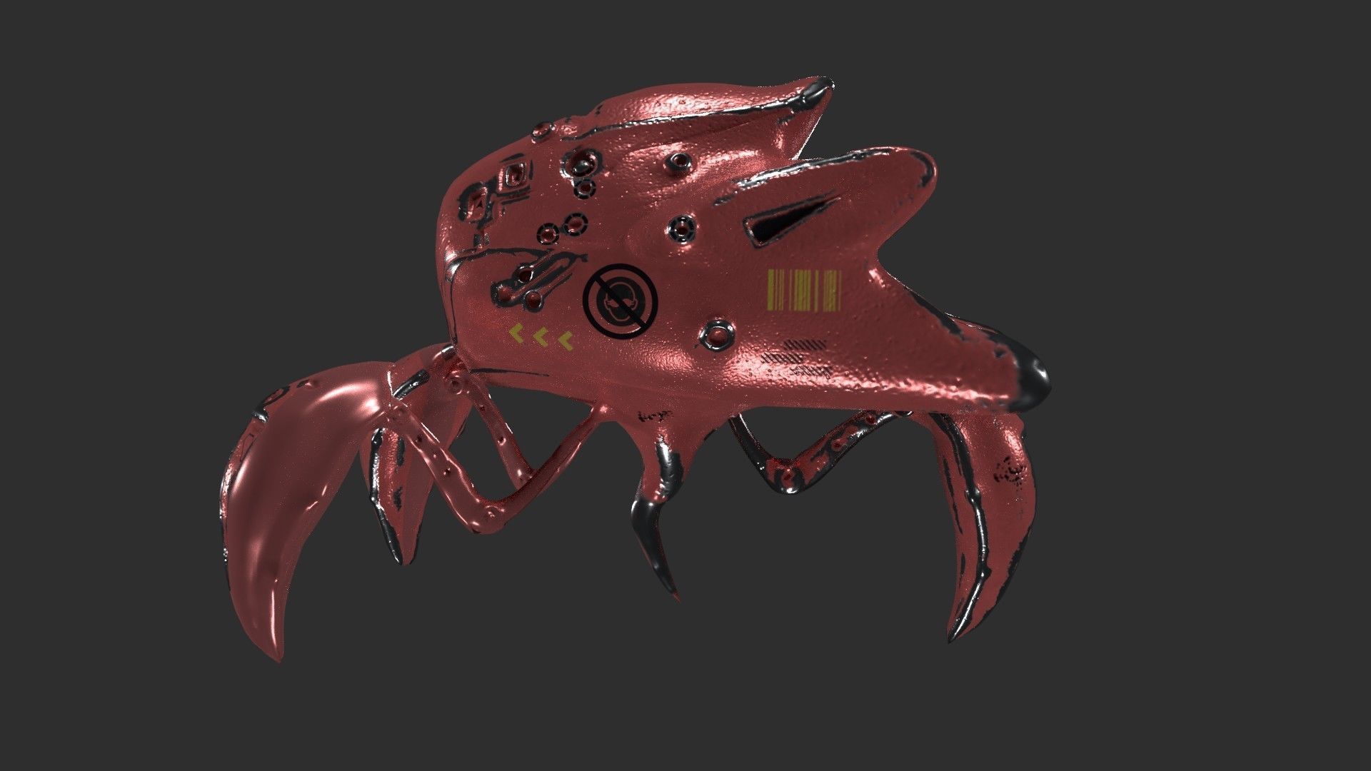 Robo Spider Scifi Low-poly 3D model_32