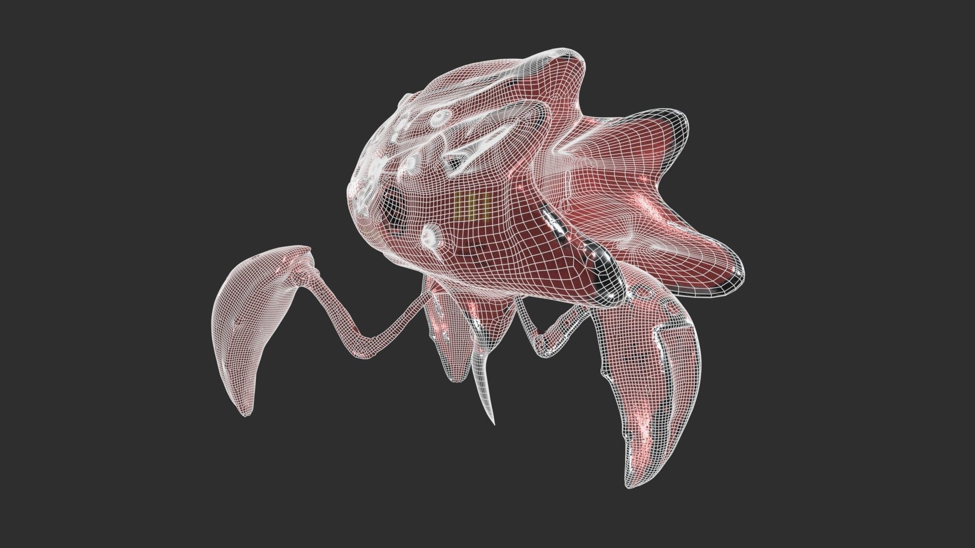 Robo Spider Scifi Low-poly 3D model_27