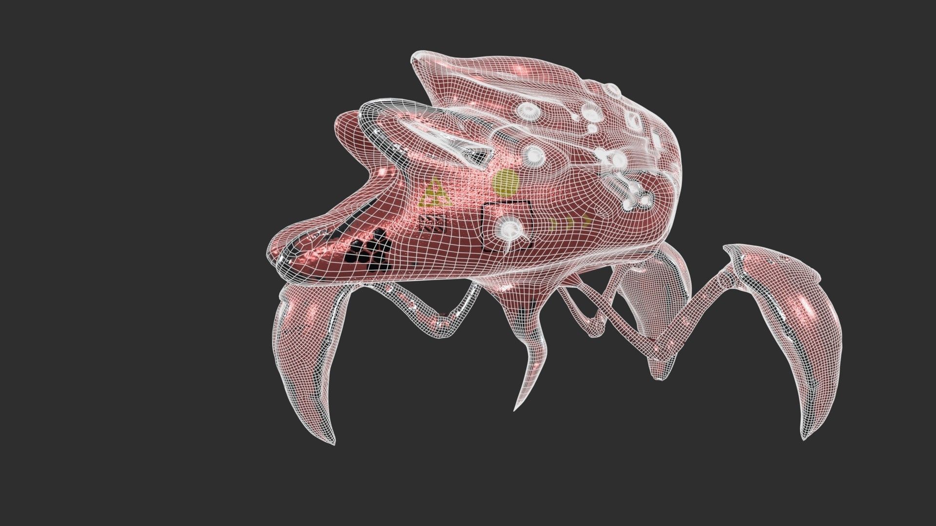 Robo Spider Scifi Low-poly 3D model_10