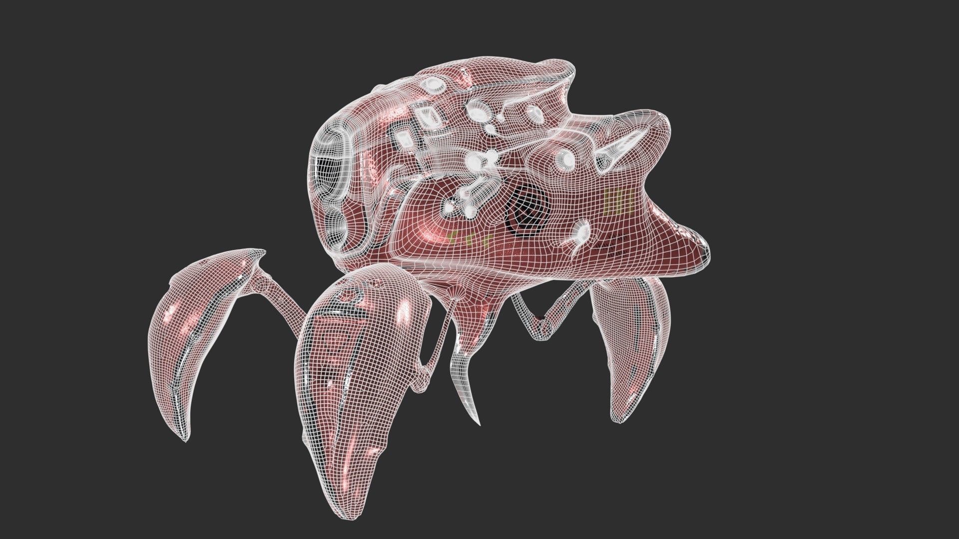 Robo Spider Scifi Low-poly 3D model_39