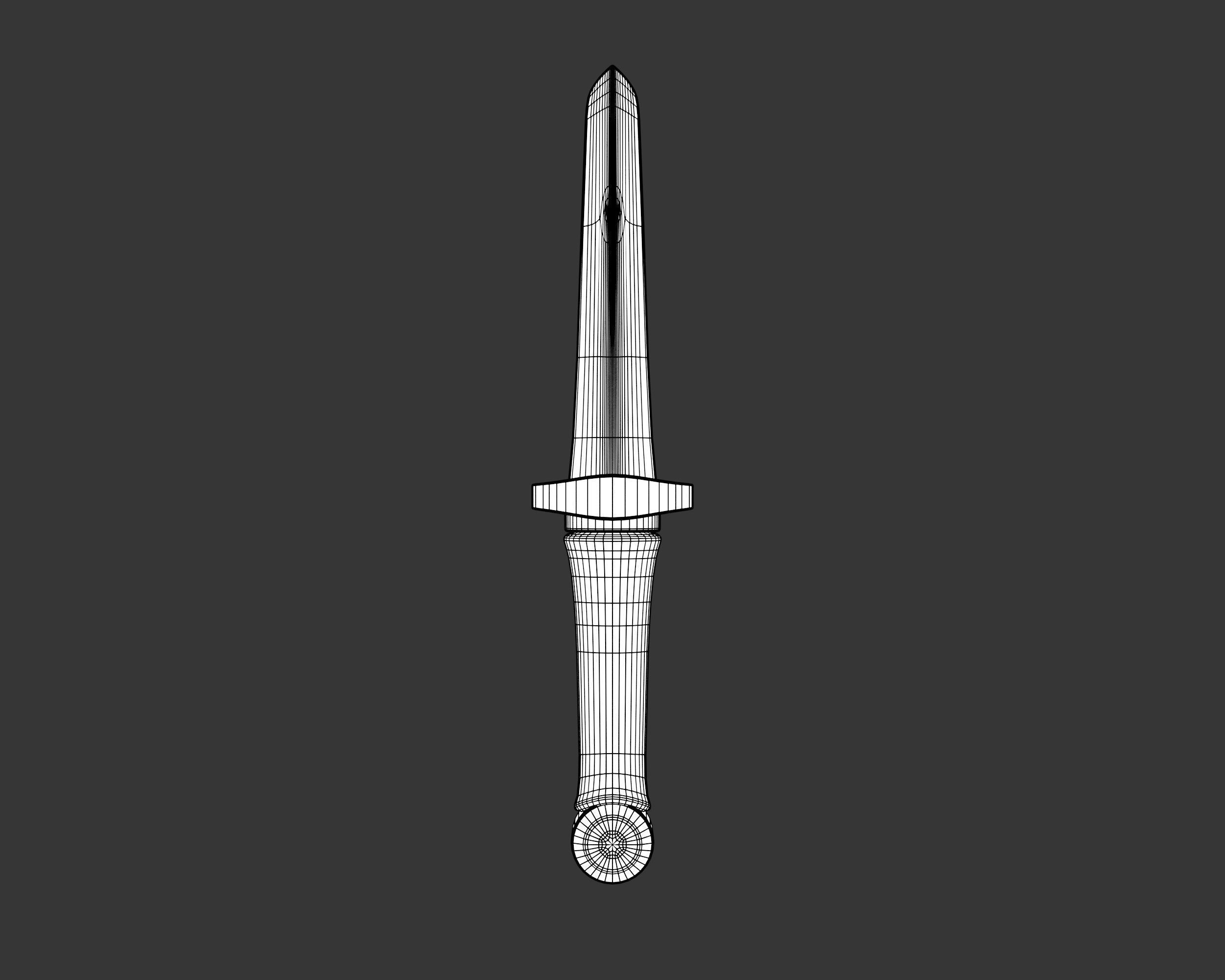 Medieval Knightly Weapon Knife Low-poly 3D model_5