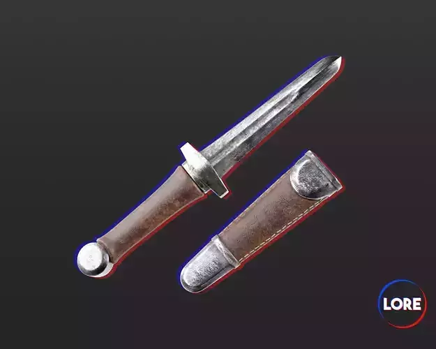 Medieval Knightly Weapon Knife Low-poly 3D model