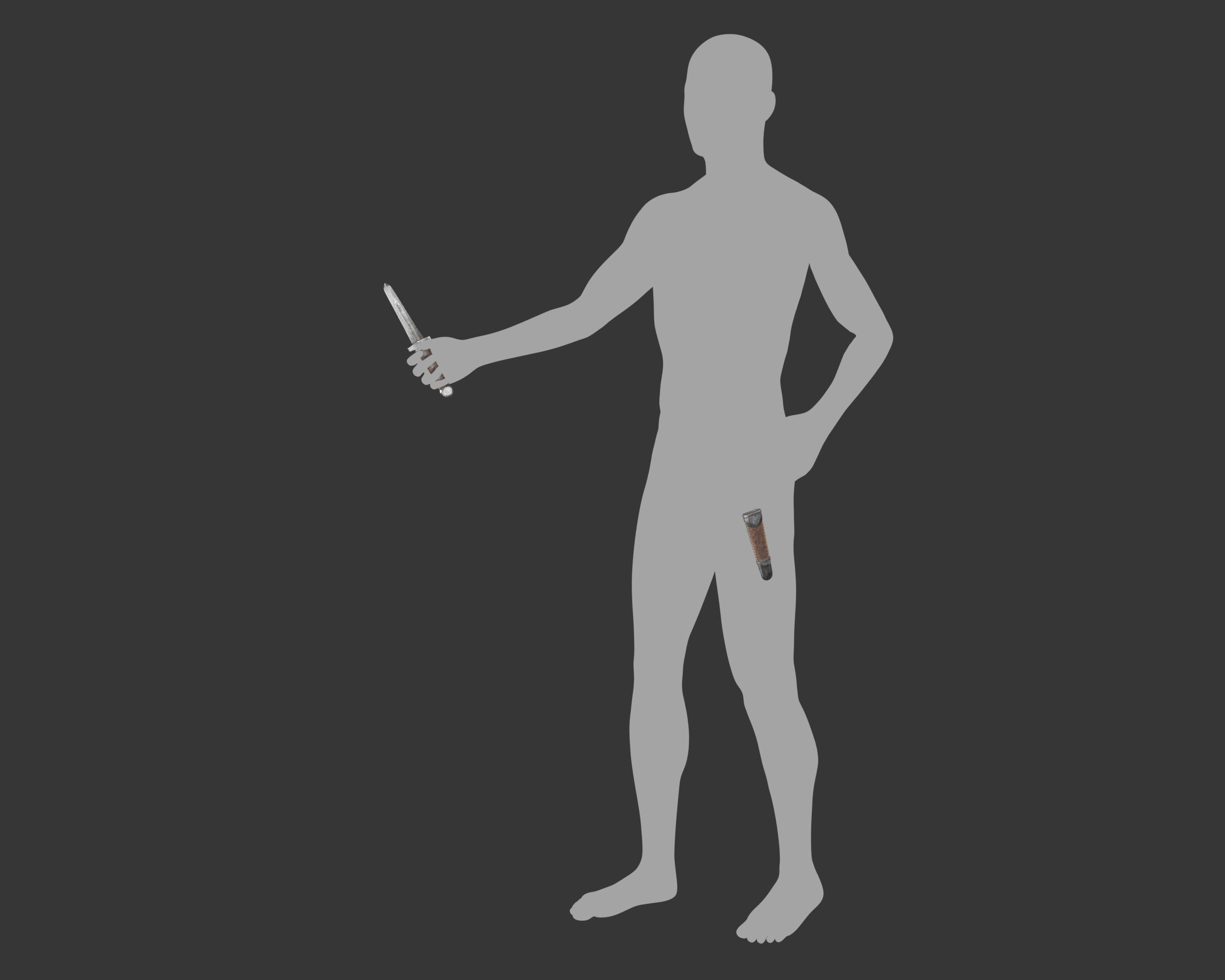 Medieval Knightly Weapon Knife Low-poly 3D model_19