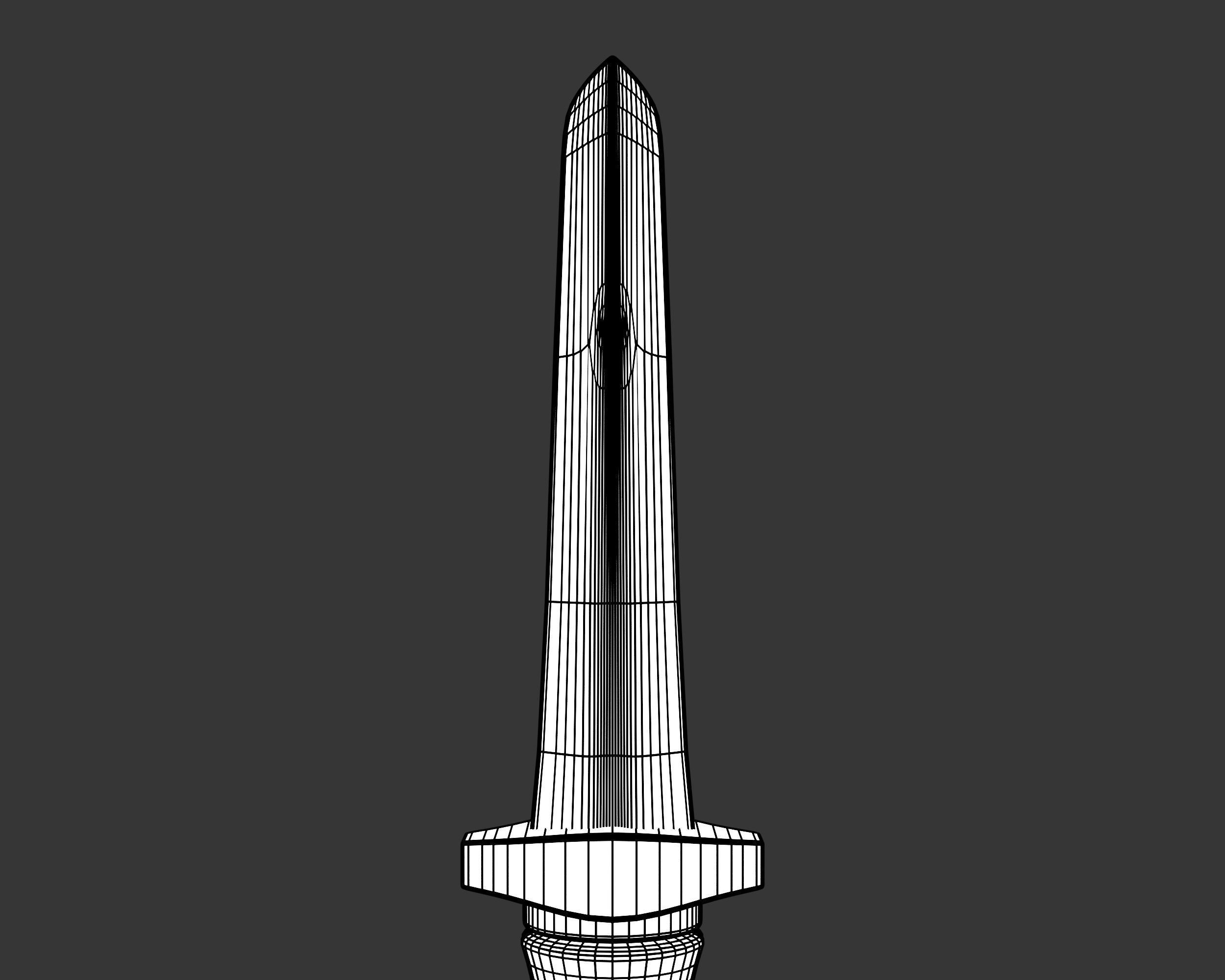 Medieval Knightly Weapon Knife Low-poly 3D model_11