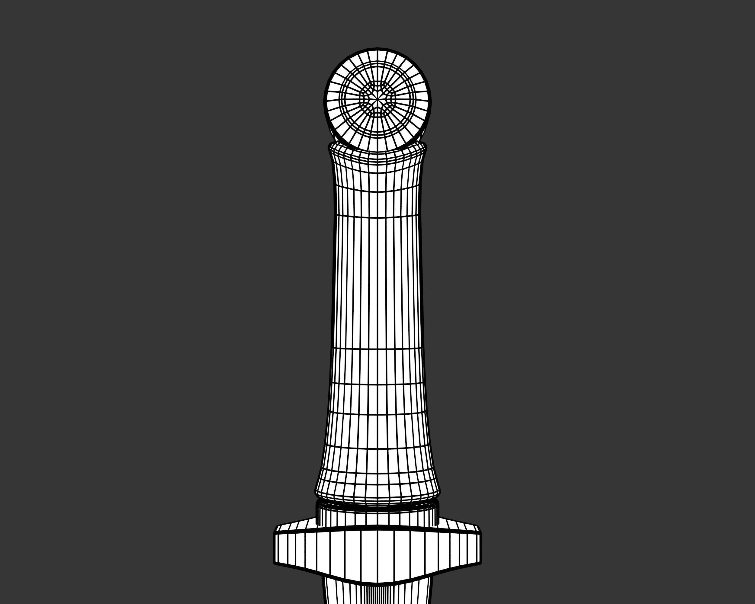 Medieval Knightly Weapon Knife Low-poly 3D model_14