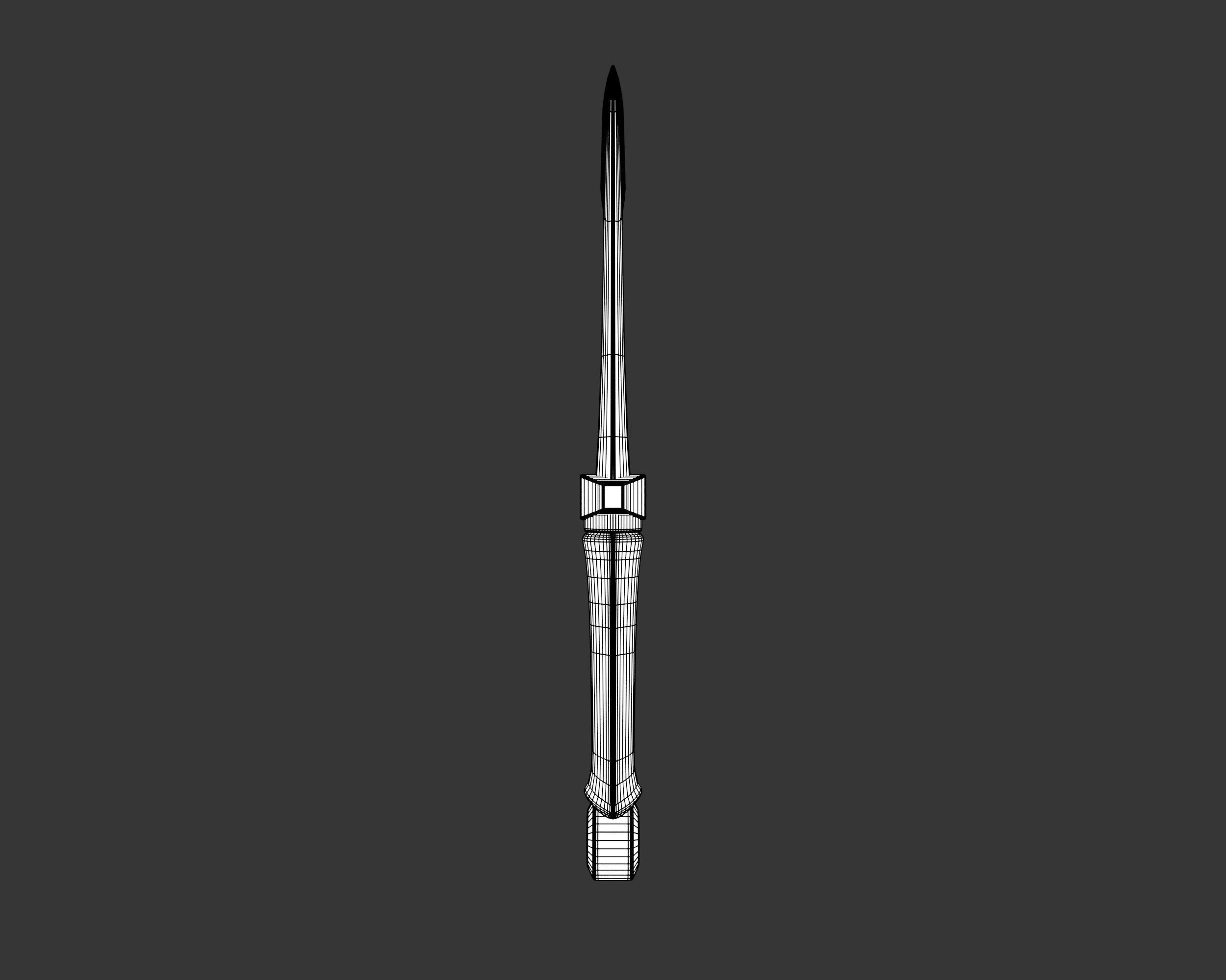 Medieval Knightly Weapon Knife Low-poly 3D model_8