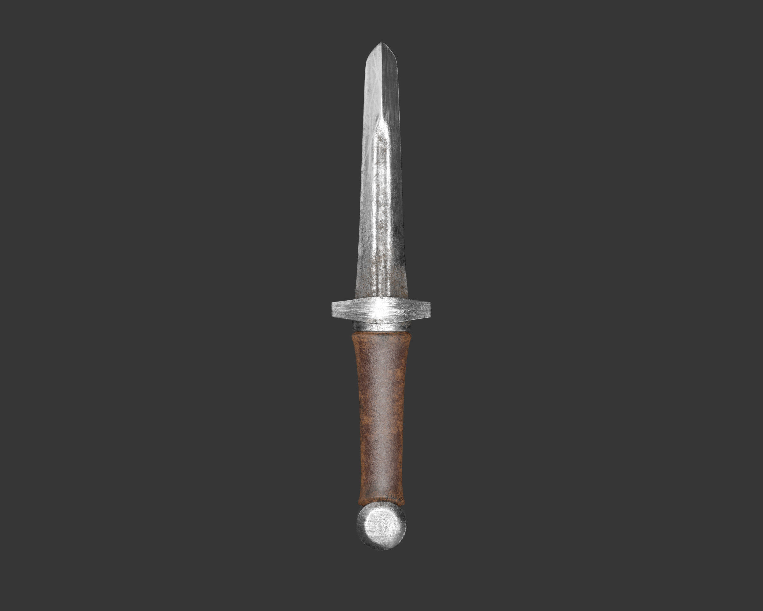 Medieval Knightly Weapon Knife Low-poly 3D model_3