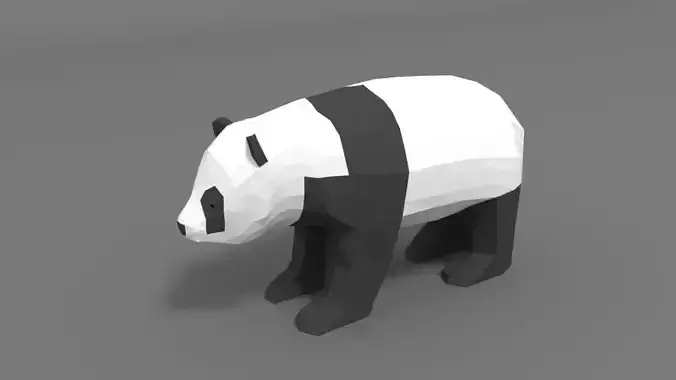 Low Poly Cartoon Panda Low-poly 3D model
