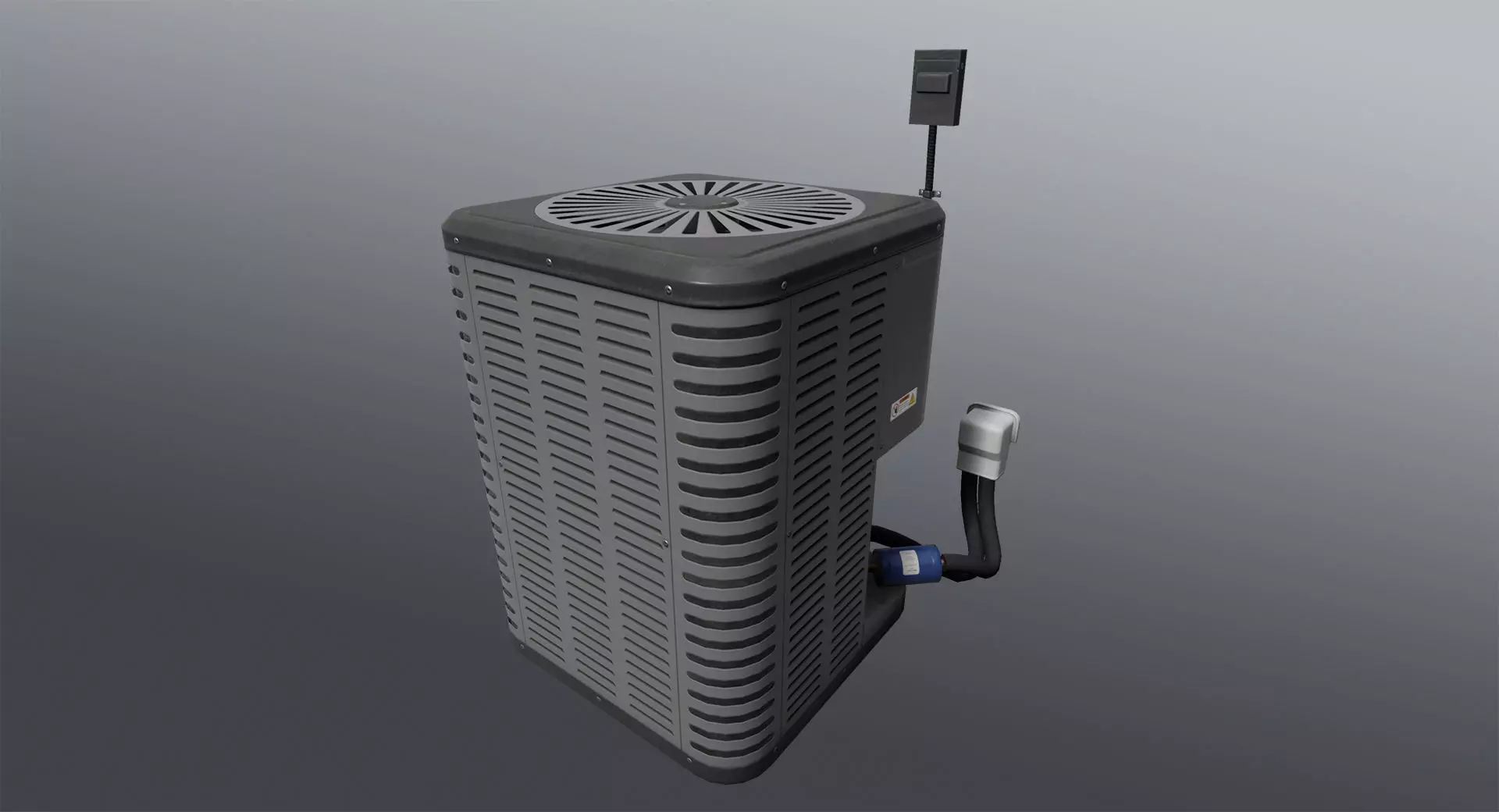 Air conditioning condenser unit Low-poly 3D model_0