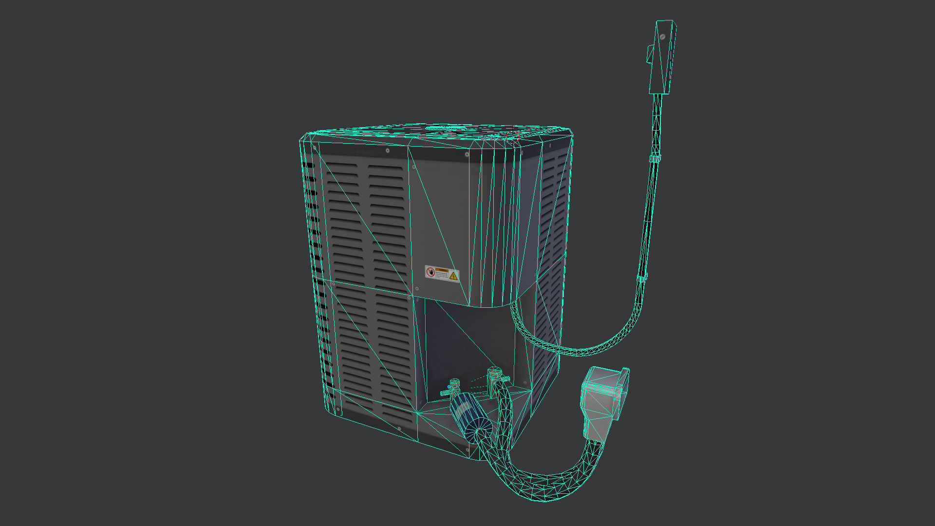 Air conditioning condenser unit Low-poly 3D model_5