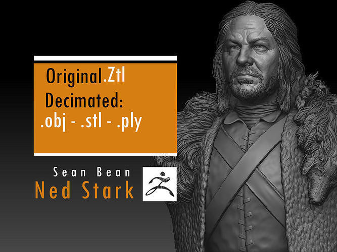 Sean Bean - Ned Stark - Game Of Thrones 3D print model