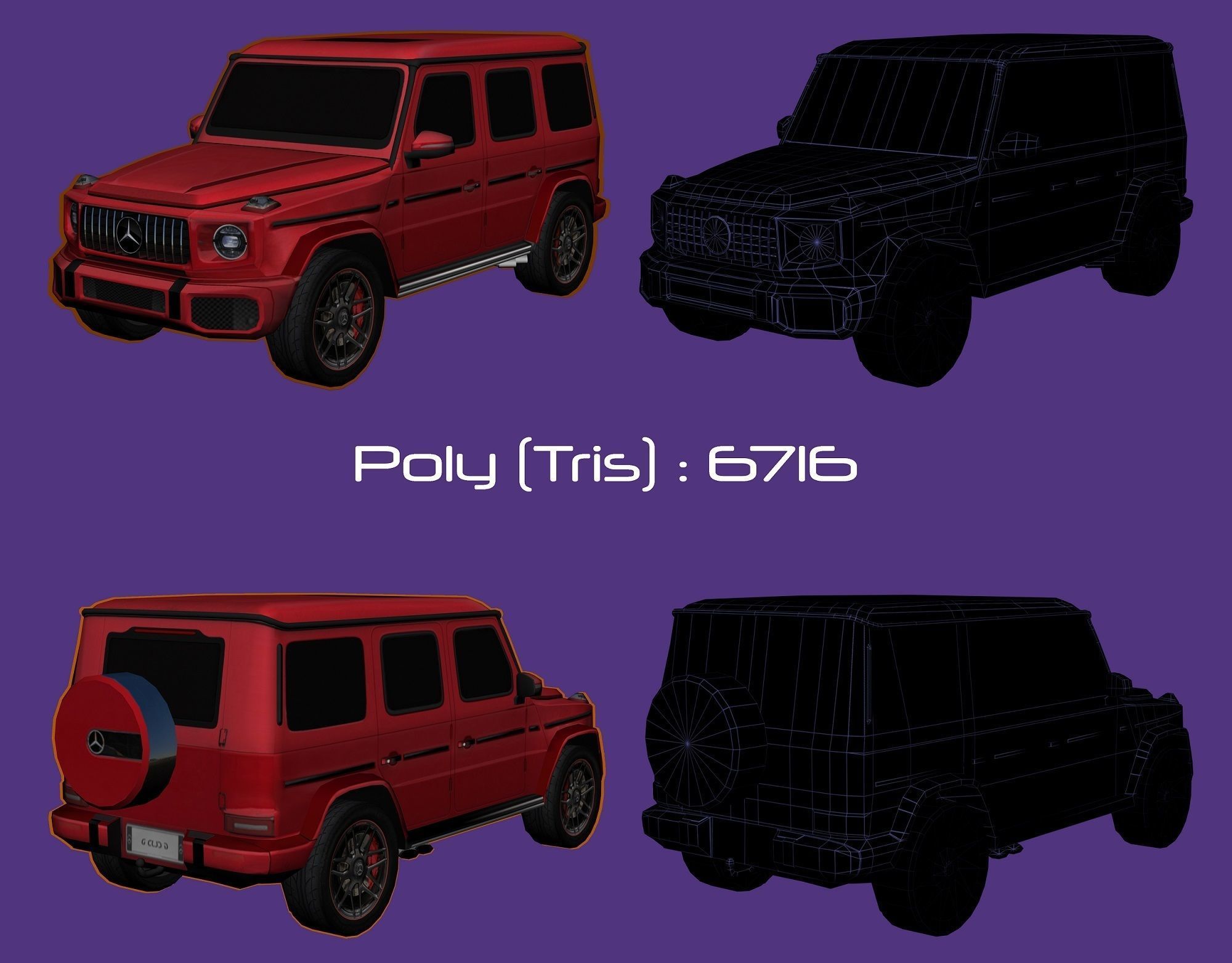 Mercedes G63 AMG 2020 Low-poly 3D model_3