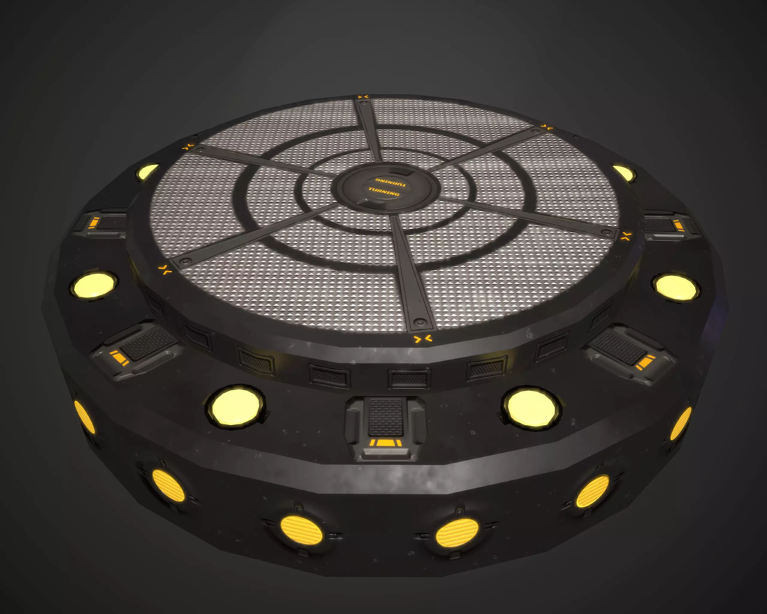 Turntable spot Base with animation Low-poly 3D model_0