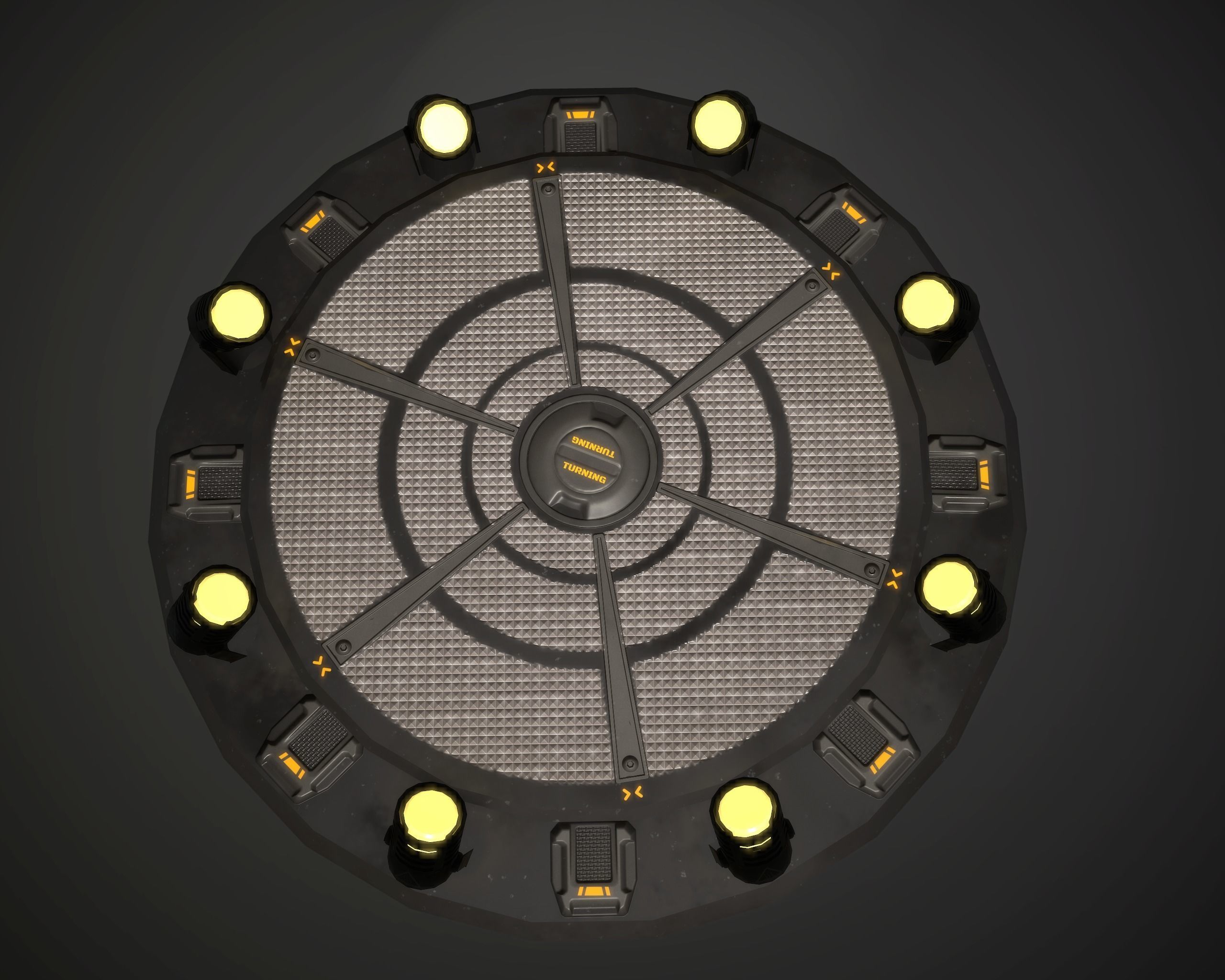 Turntable spot Base with animation Low-poly 3D model_3