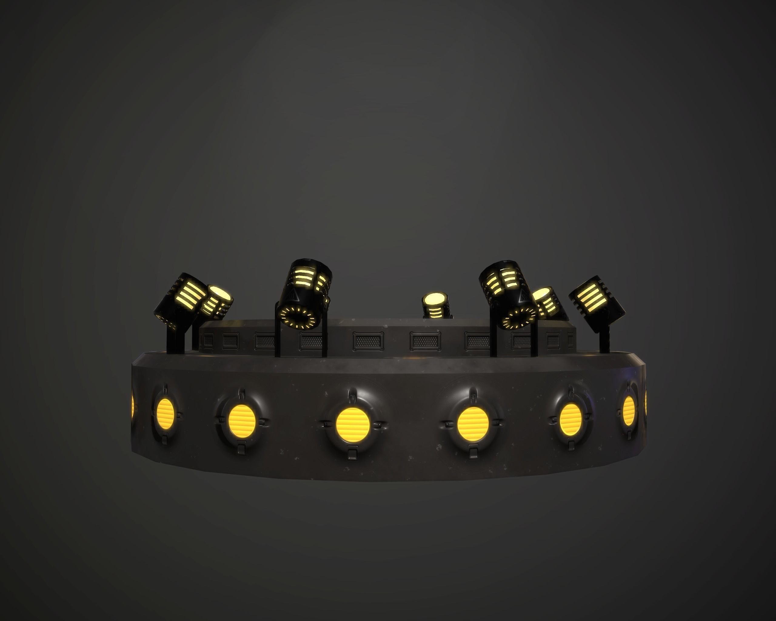 Turntable spot Base with animation Low-poly 3D model_4