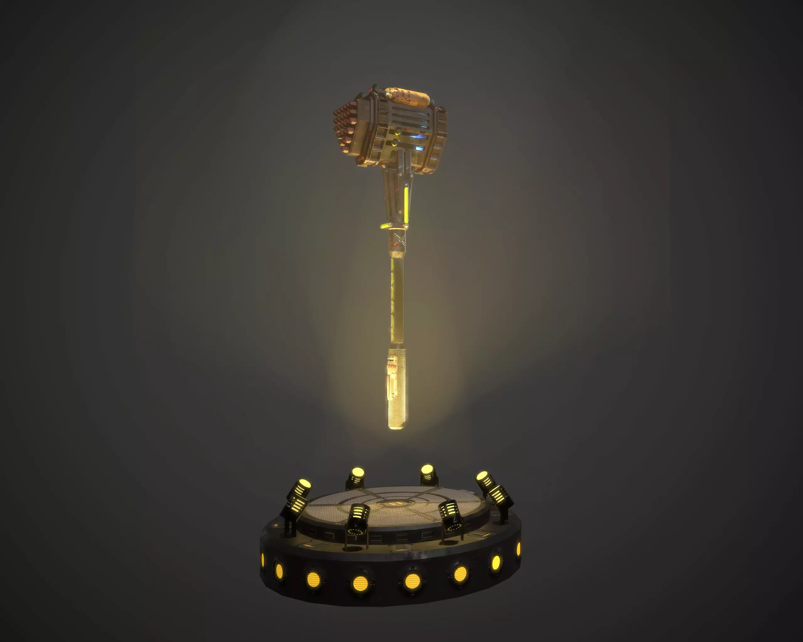 Rocket hammer Low-poly 3D model_0