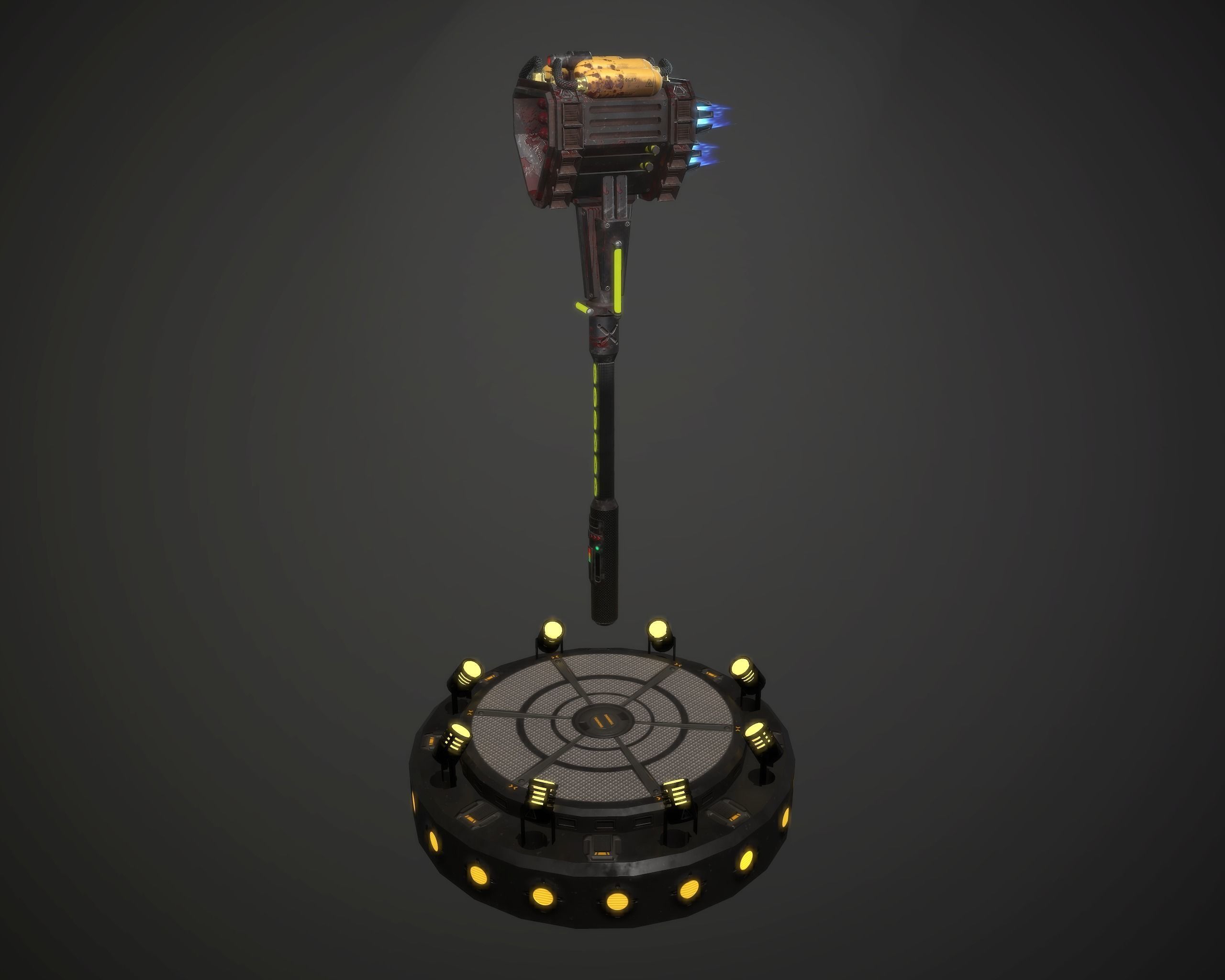 Rocket hammer Low-poly 3D model_6