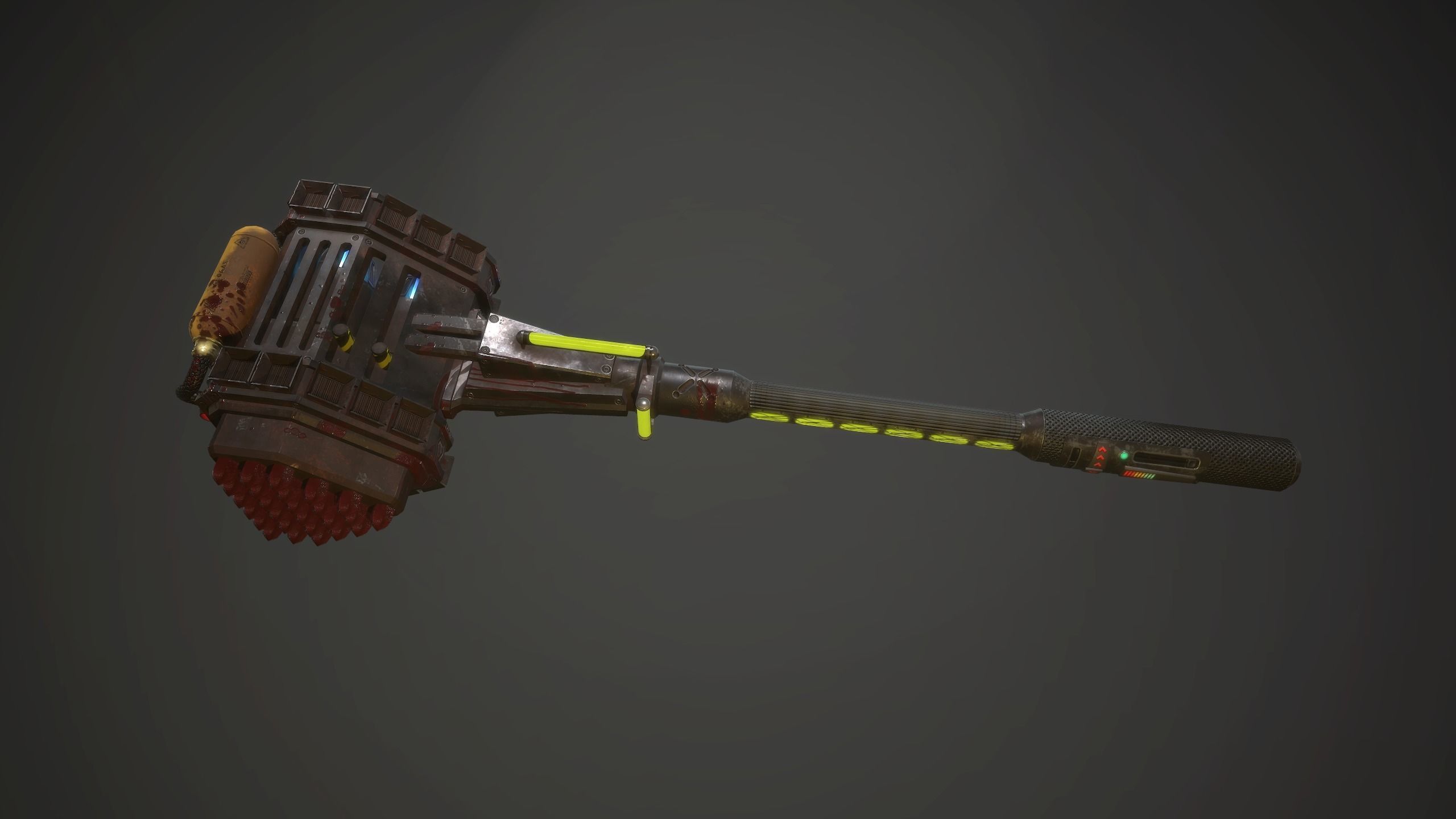 Rocket hammer Low-poly 3D model_5