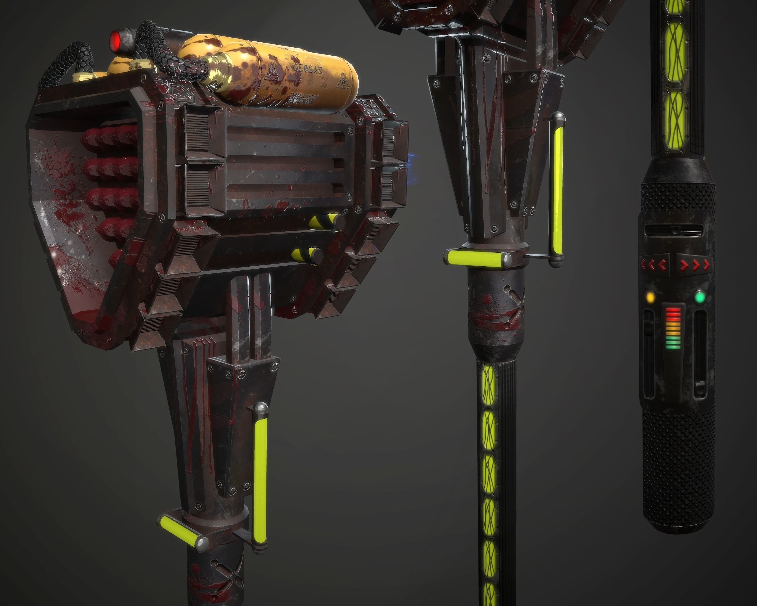 Rocket hammer Low-poly 3D model_3