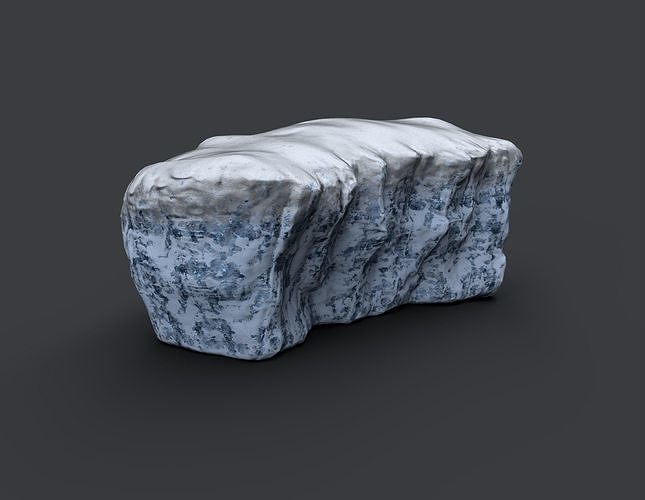 Iceberg snow covered rock Low-poly 3D model