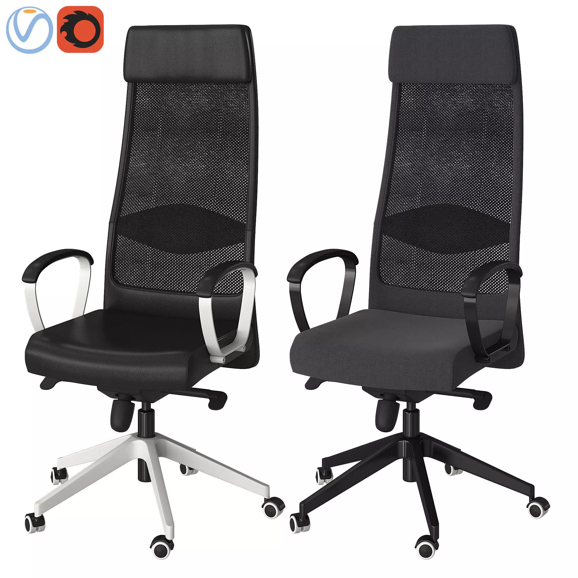 MARKUS office chair with mesh back and arms 3D model_0