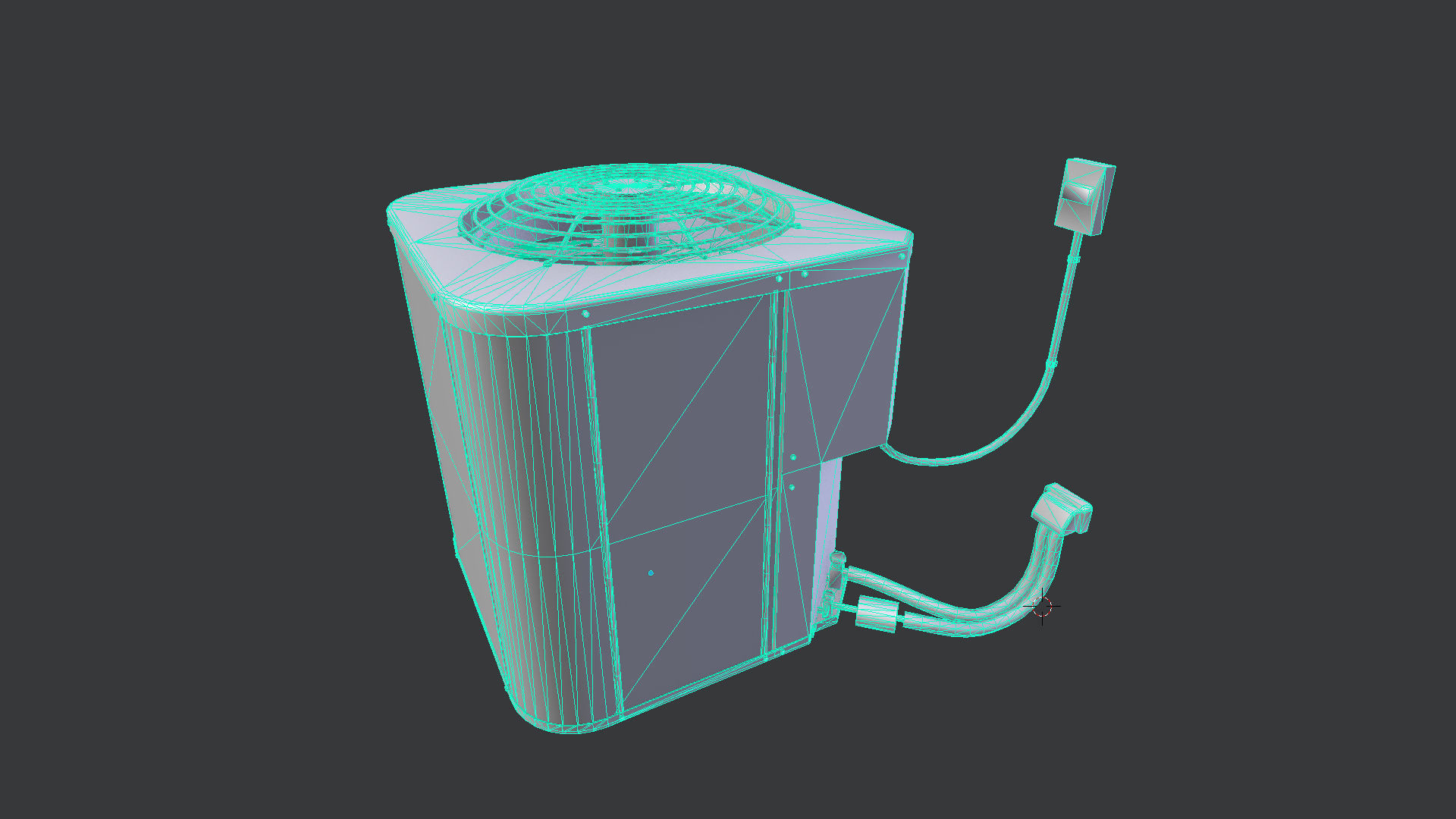Air conditioning condenser unit Low-poly 3D model_4