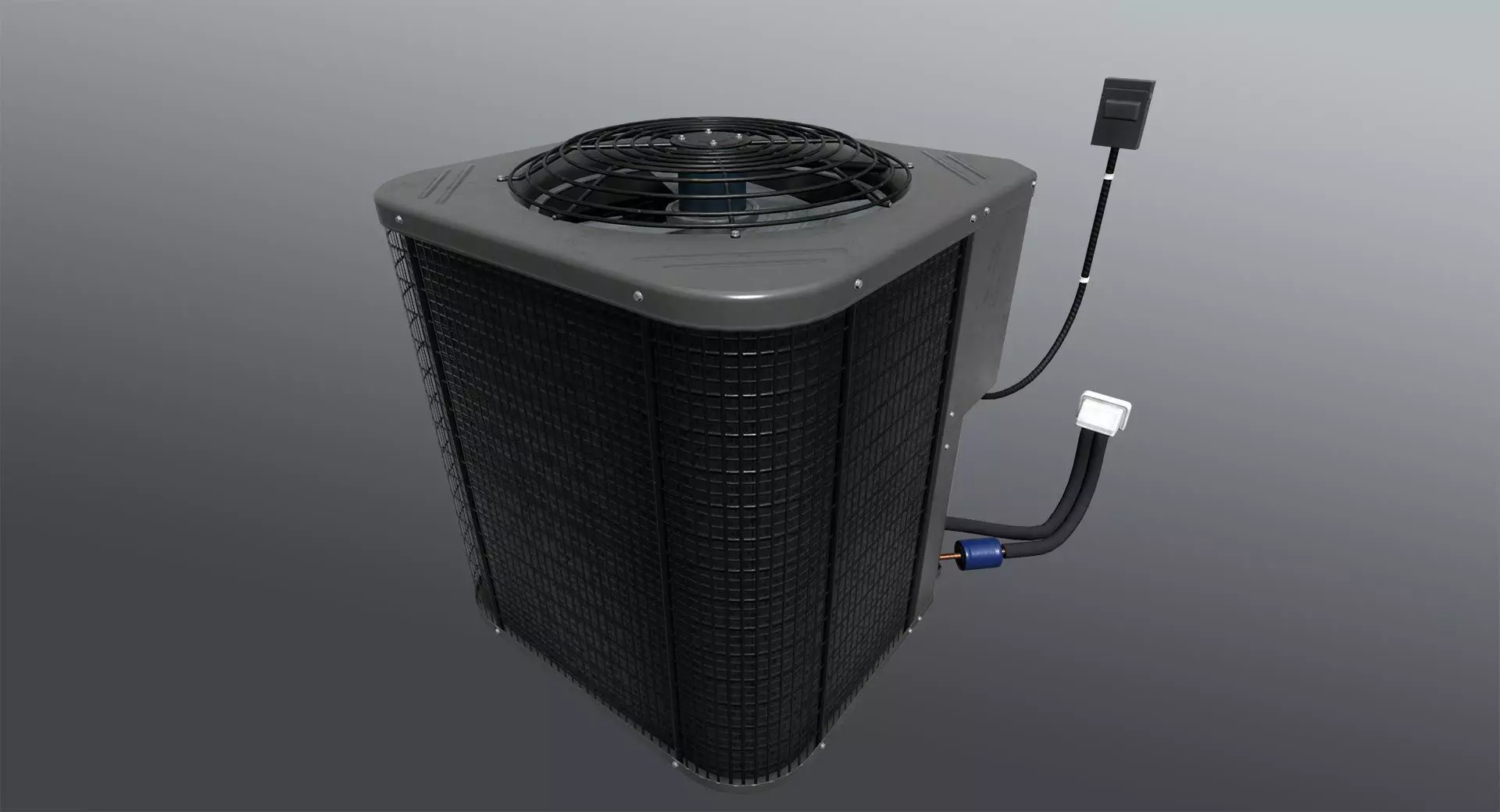 Air conditioning condenser unit Low-poly 3D model_0