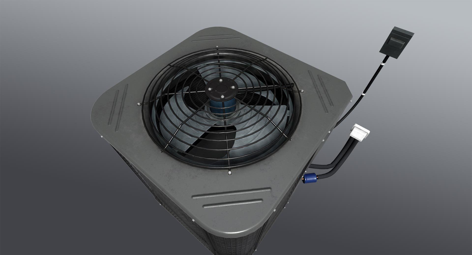 Air conditioning condenser unit Low-poly 3D model_2