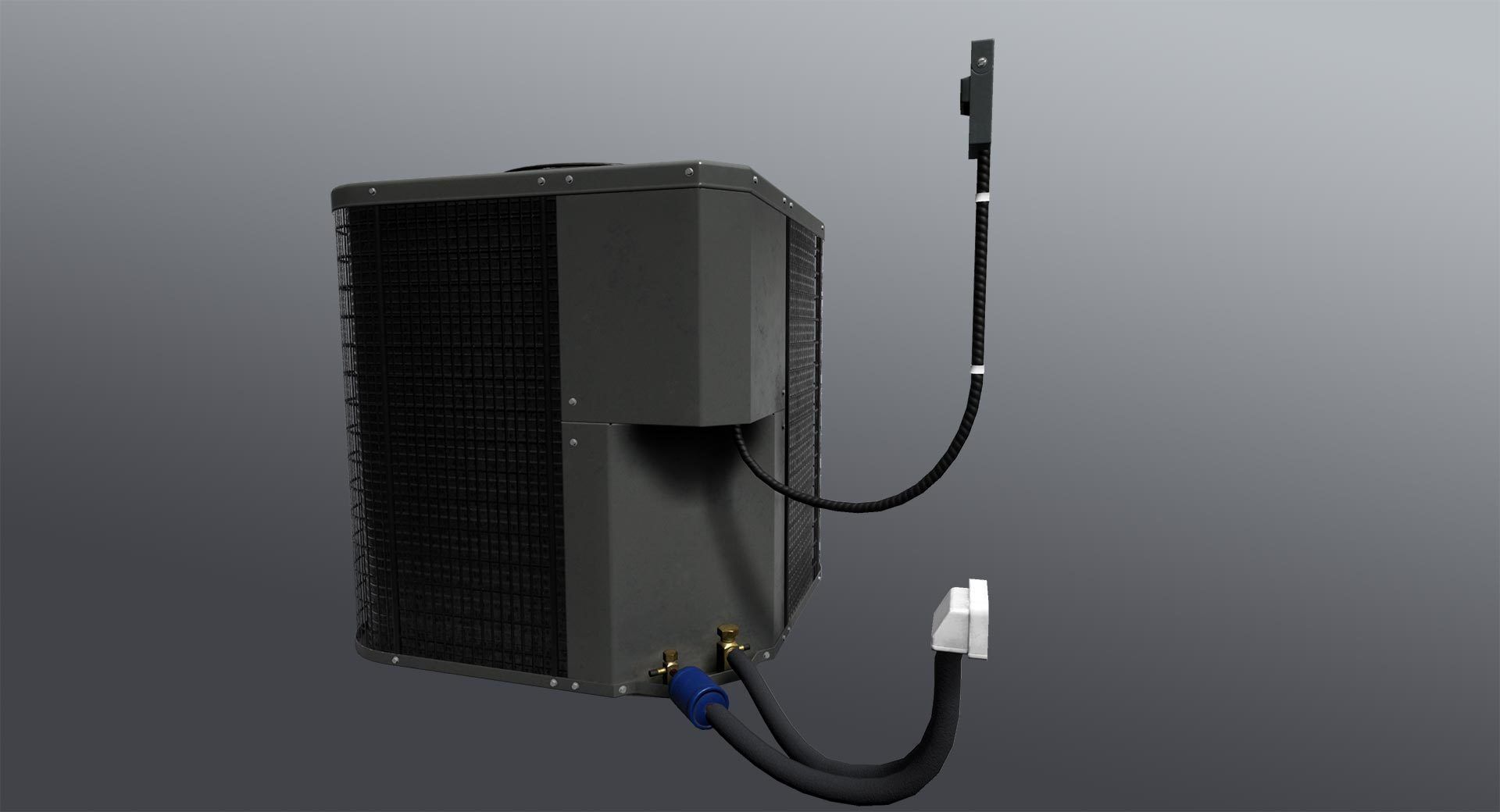 Air conditioning condenser unit Low-poly 3D model_1