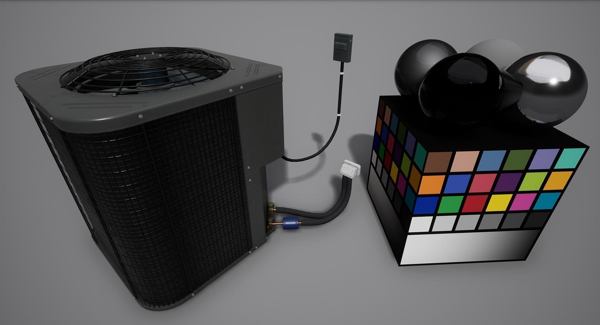 Air conditioning condenser unit Low-poly 3D model_3