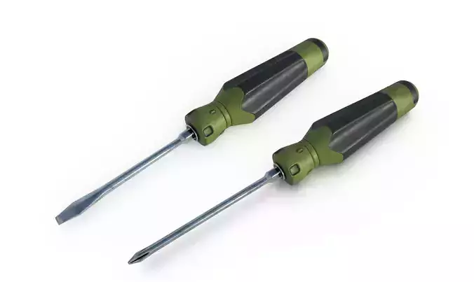 Phillips and Straight Screwdriver 3D model