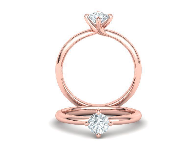 Four-Claw Compass Point Twist Solitaire ring v2 3dmodel 3D print model_5