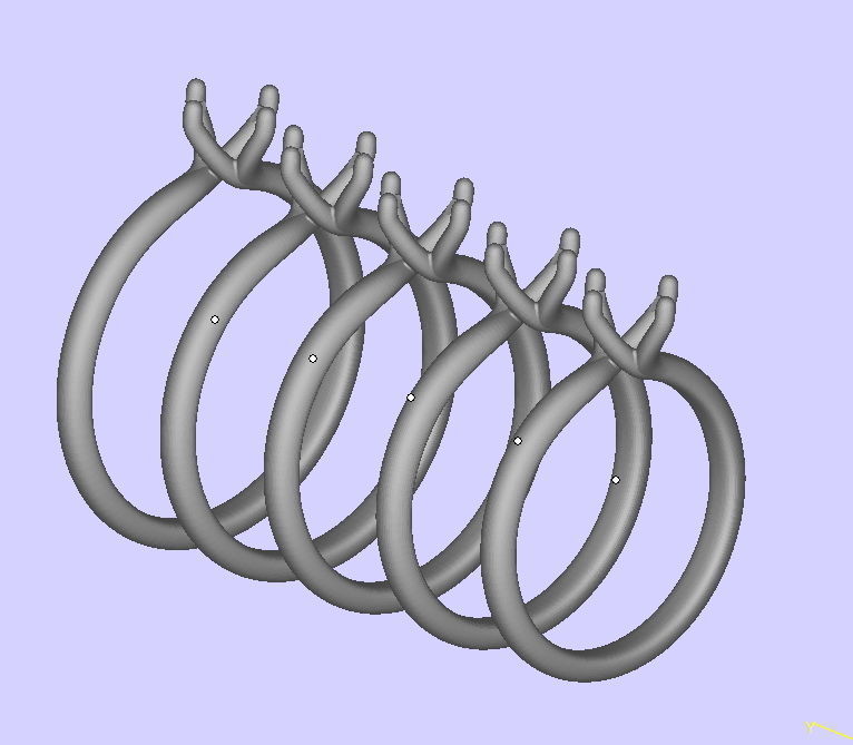 Four-Claw Compass Point Twist Solitaire ring v2 3dmodel 3D print model_4