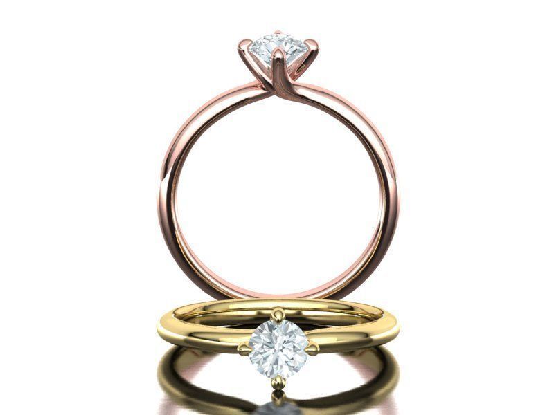 Four-Claw Compass Point Twist Solitaire ring v2 3dmodel 3D print model_2