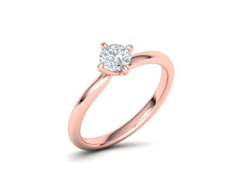 Four-Claw Compass Point Twist Solitaire ring v2 3dmodel 3D print model_8