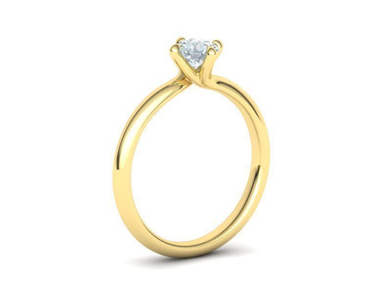 Four-Claw Compass Point Twist Solitaire ring v2 3dmodel 3D print model_12