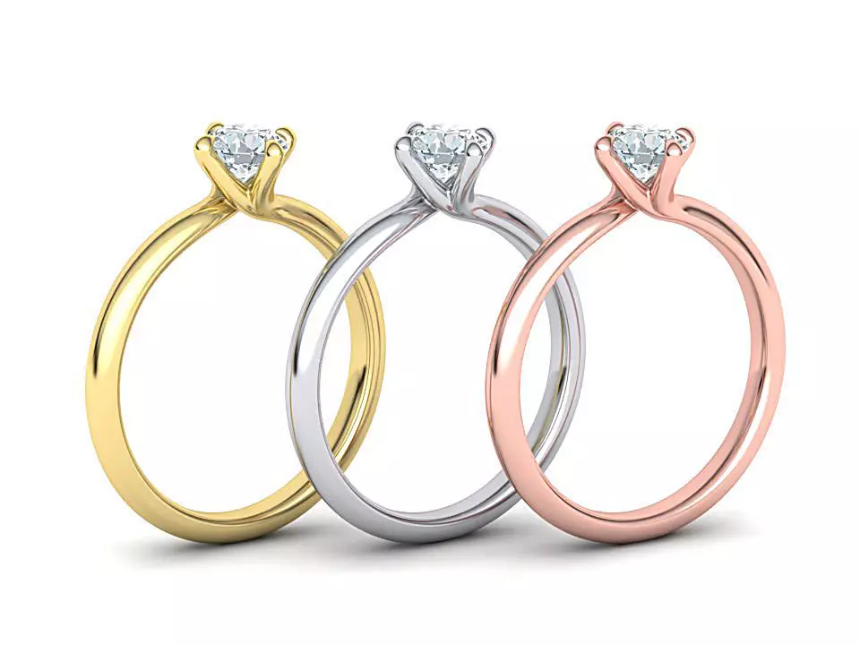 Four-Claw Compass Point Twist Solitaire ring v2 3dmodel 3D print model_0