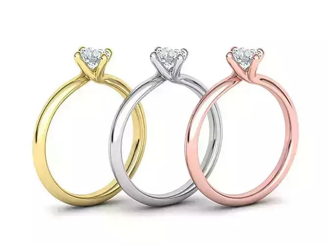Four-Claw Compass Point Twist Solitaire ring v2 3dmodel 3D print model