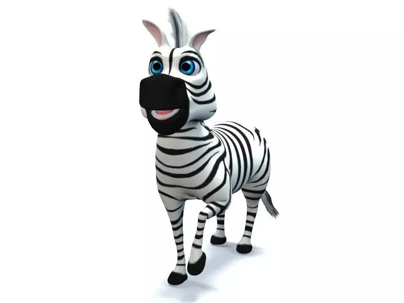 Cartoon Zebra Low-poly 3D model_0