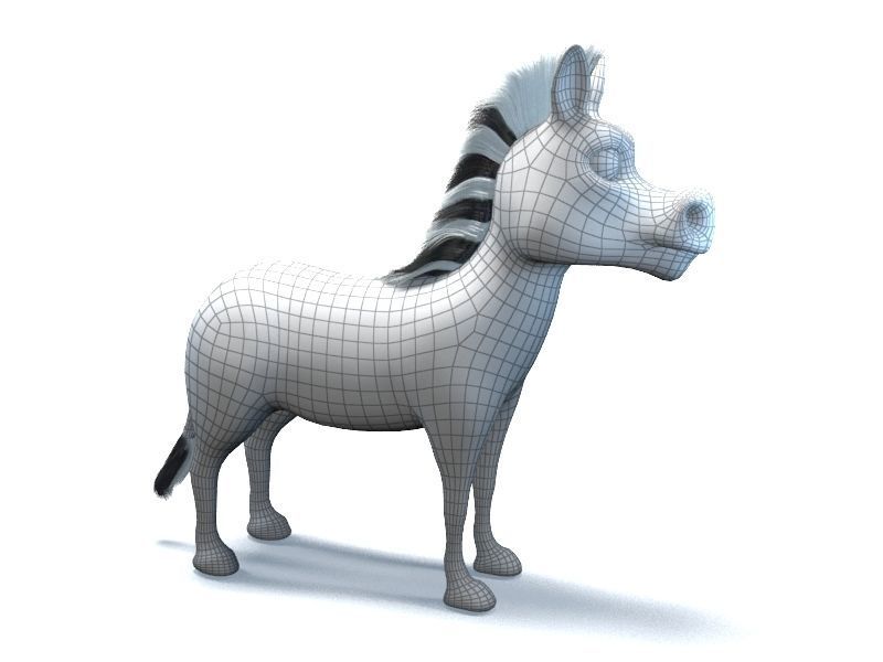 Cartoon Zebra Low-poly 3D model_10