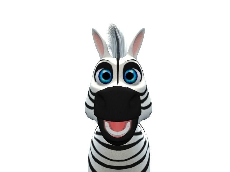 Cartoon Zebra Low-poly 3D model_5