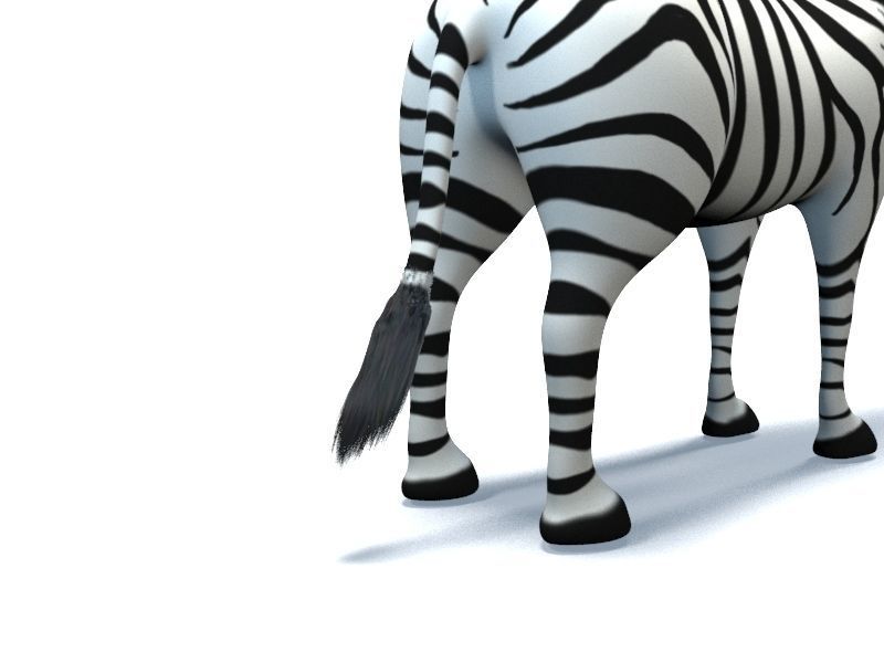 Cartoon Zebra Low-poly 3D model_9